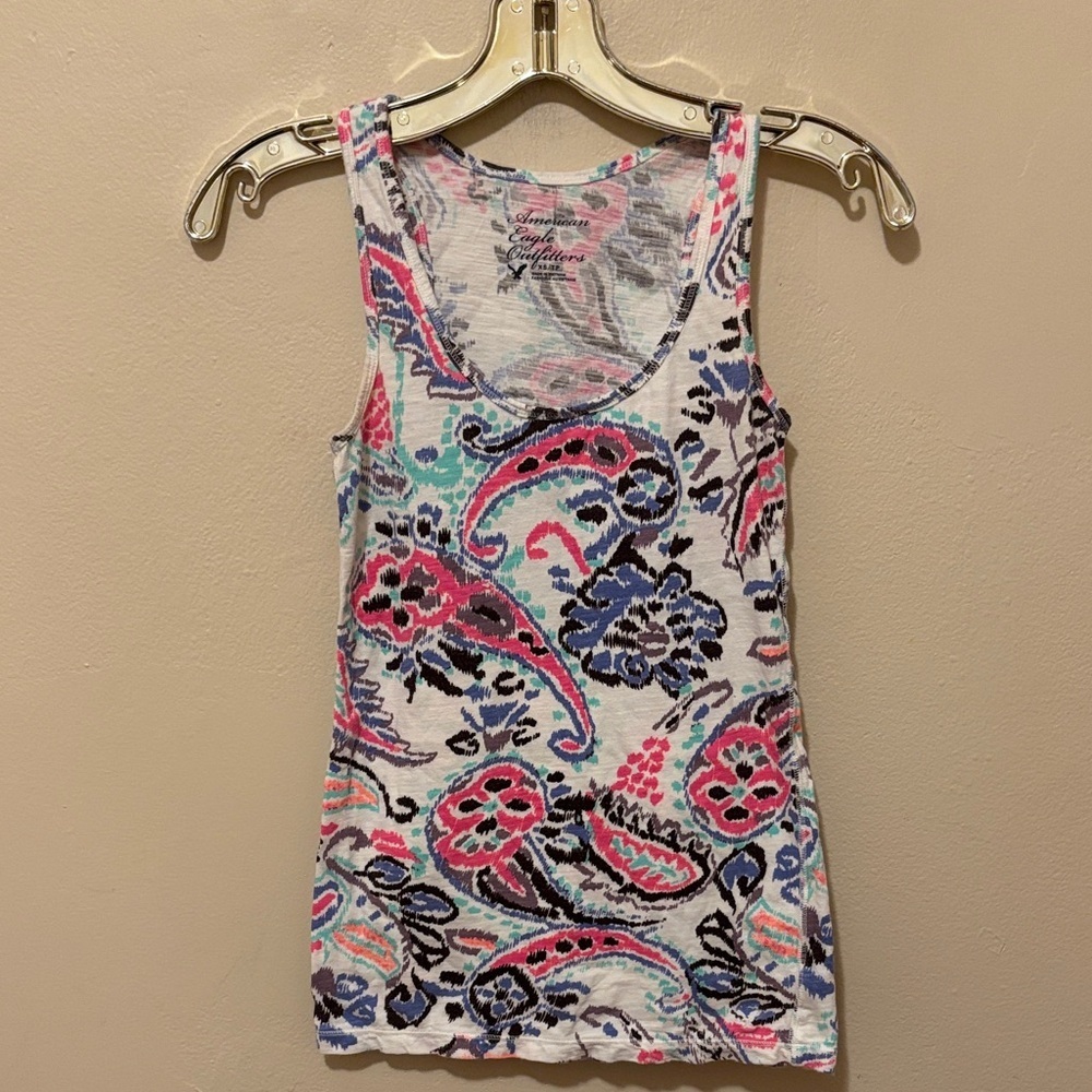 American Eagle Outfitters Multicolor Paisley Tank Top